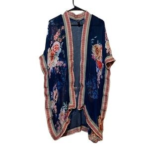 Lane Bryant kimono navy blue floral woman’s one size